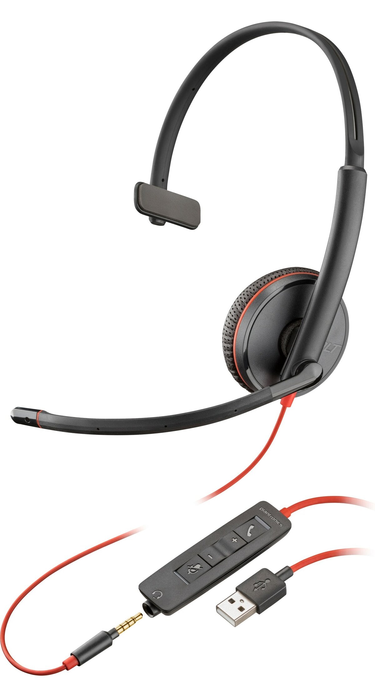 HP Poly Blackwire 3215 Monaural USB-A Headset TAA, Noise Cancellation - 8M3Y1AA#ABA
