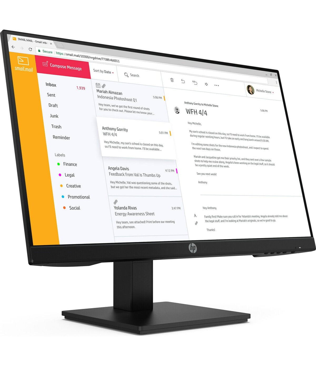 HP P24h G4 23.8" FHD Monitor, 16:9, 5MS, 8000000:1-Contrast - 9UJ13A8#ABA (Certified Refurbished)