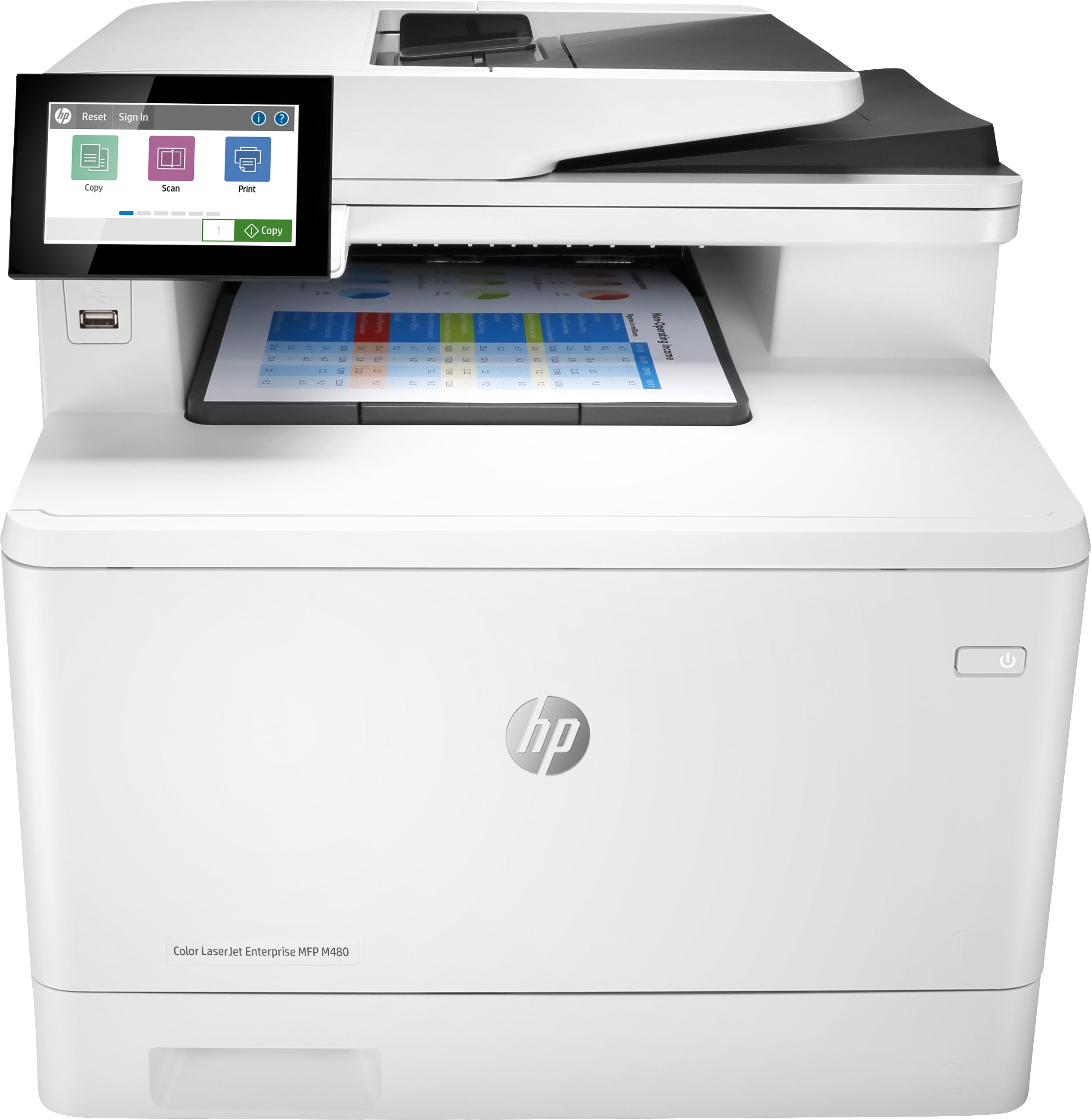 HP Color LaserJet Enterprise M480f Multifunction Printer, 29/29 ppm, Print, Copy, Scan, Fax - 3QA55A#BGJ (Certified Refurbished)