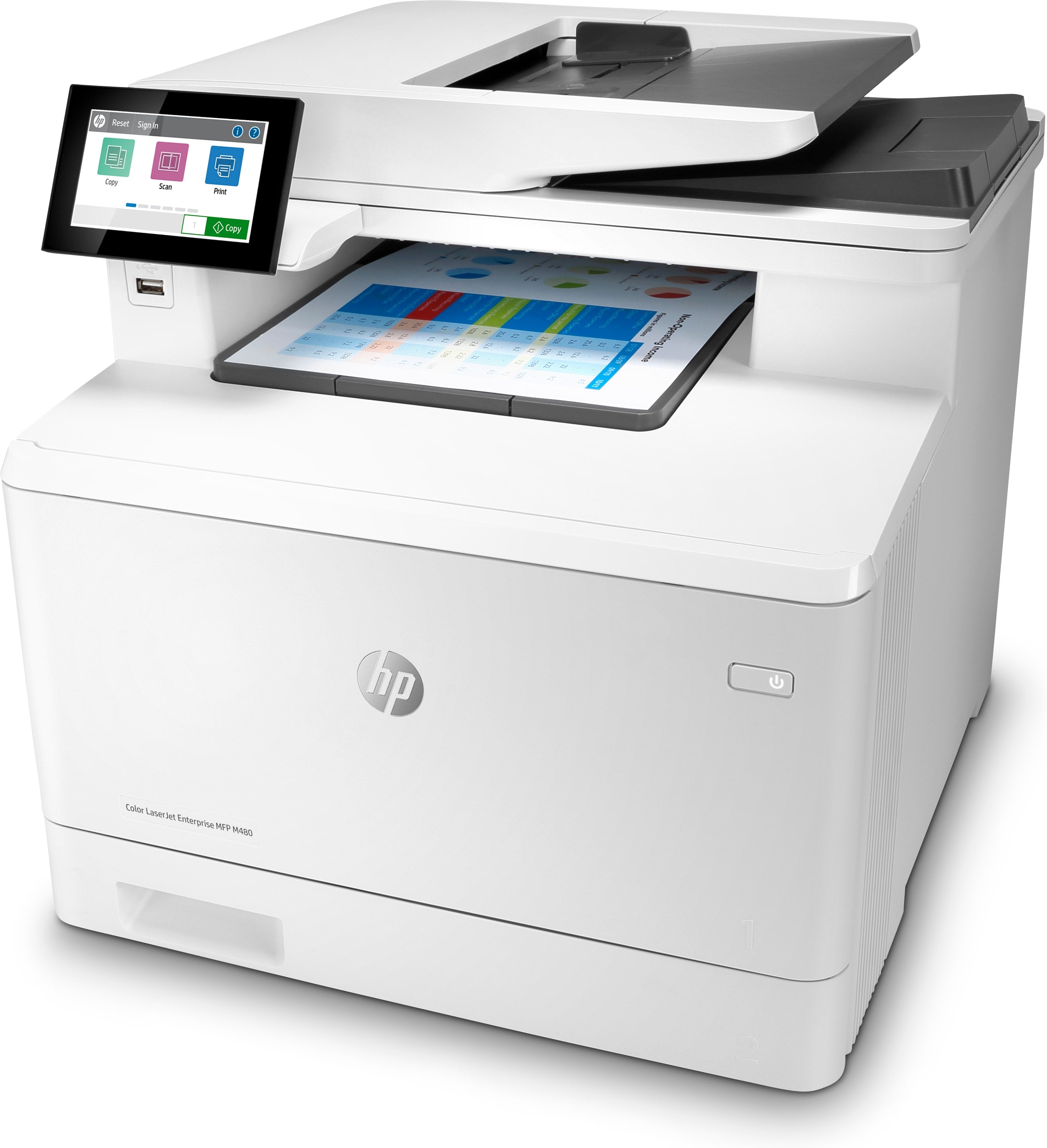 HP Color LaserJet Enterprise M480f Multifunction Printer, 29/29 ppm, Print, Copy, Scan, Fax - 3QA55A#BGJ (Certified Refurbished)