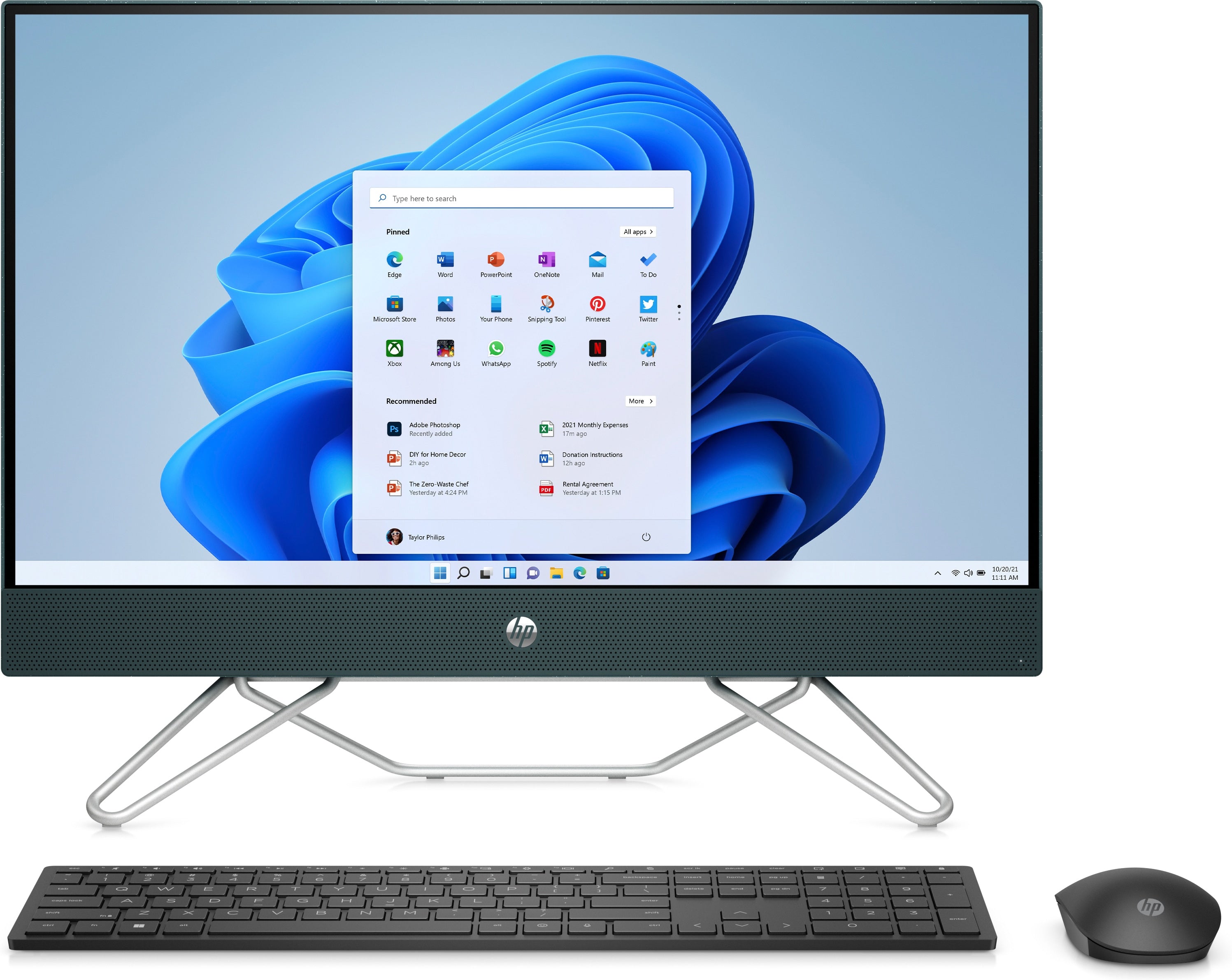 HP 24-cb0092ds 23.8" FHD All-in-One PC, Intel Pentium J5040, 2.0GHz, 8GB RAM, 256GB SSD, Win11H - 577K1AA#ABA (Certified Refurbished)