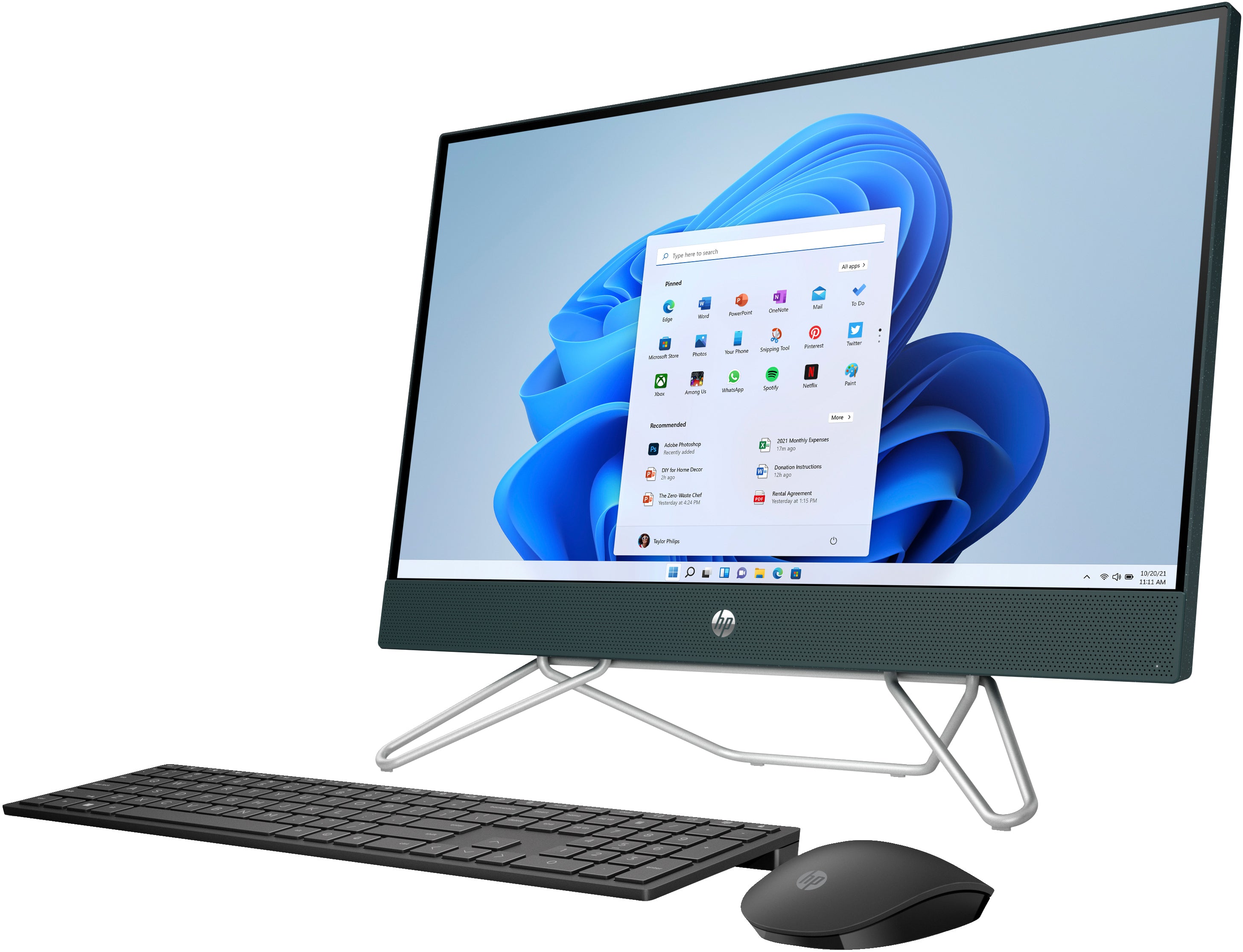 HP 24-cb0092ds 23.8" FHD All-in-One PC, Intel Pentium J5040, 2.0GHz, 8GB RAM, 256GB SSD, Win11H - 577K1AA#ABA (Certified Refurbished)