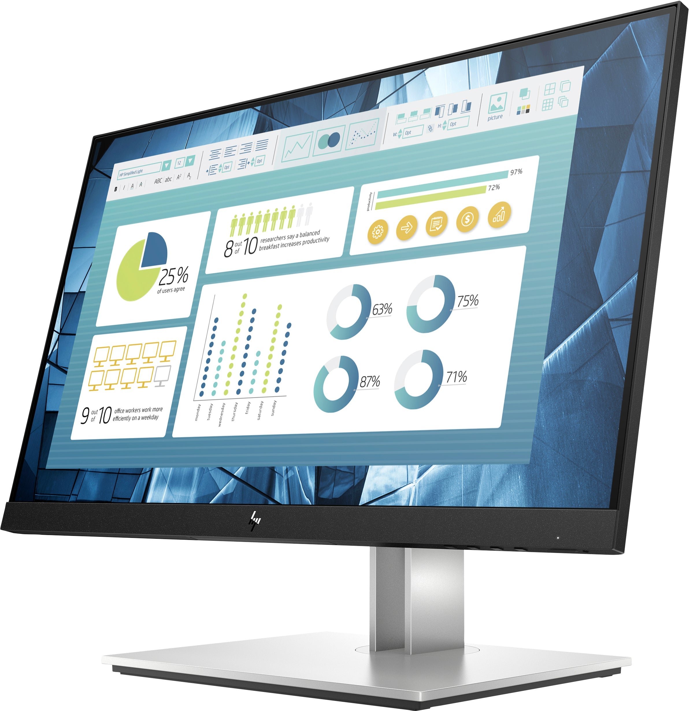 HP E22 G4 21.5" FHD LCD Monitor, 16:9, 5ms, 1000:1-Contrast - 9VH72AA#ABA (Certified Refurbished)