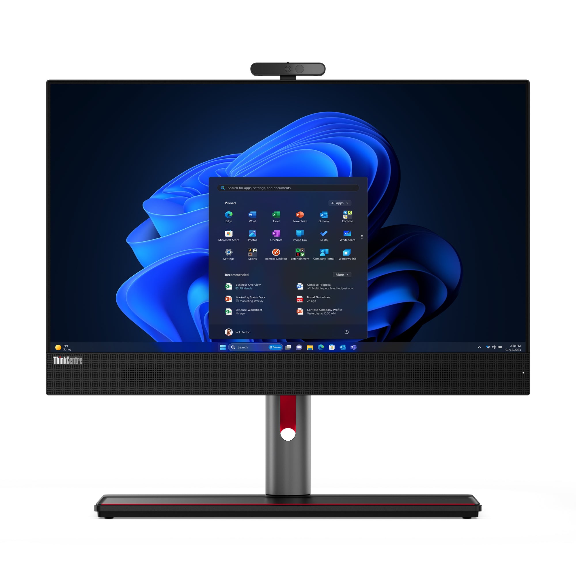 Lenovo ThinkCentre M90a Gen 5 23.8" FHD All-in-One PC, Intel i5-14500, 2.60GHz, 16GB RAM, 256GB SSD, Win11P - 12SH001MUS