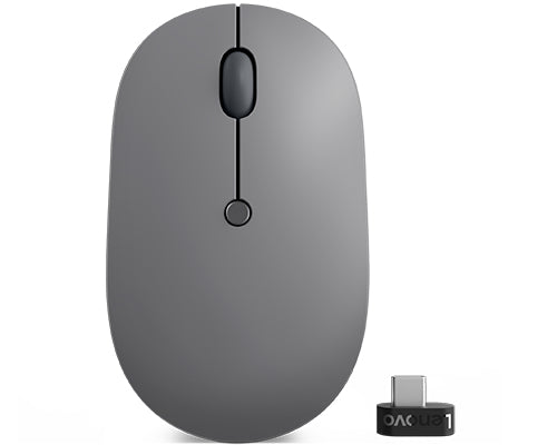Lenovo Go USB-C Wireless Mouse, Blue Optical, 2.4GHz, Scroll Wheel, 3 Buttons, Storm Grey - GY51C21210