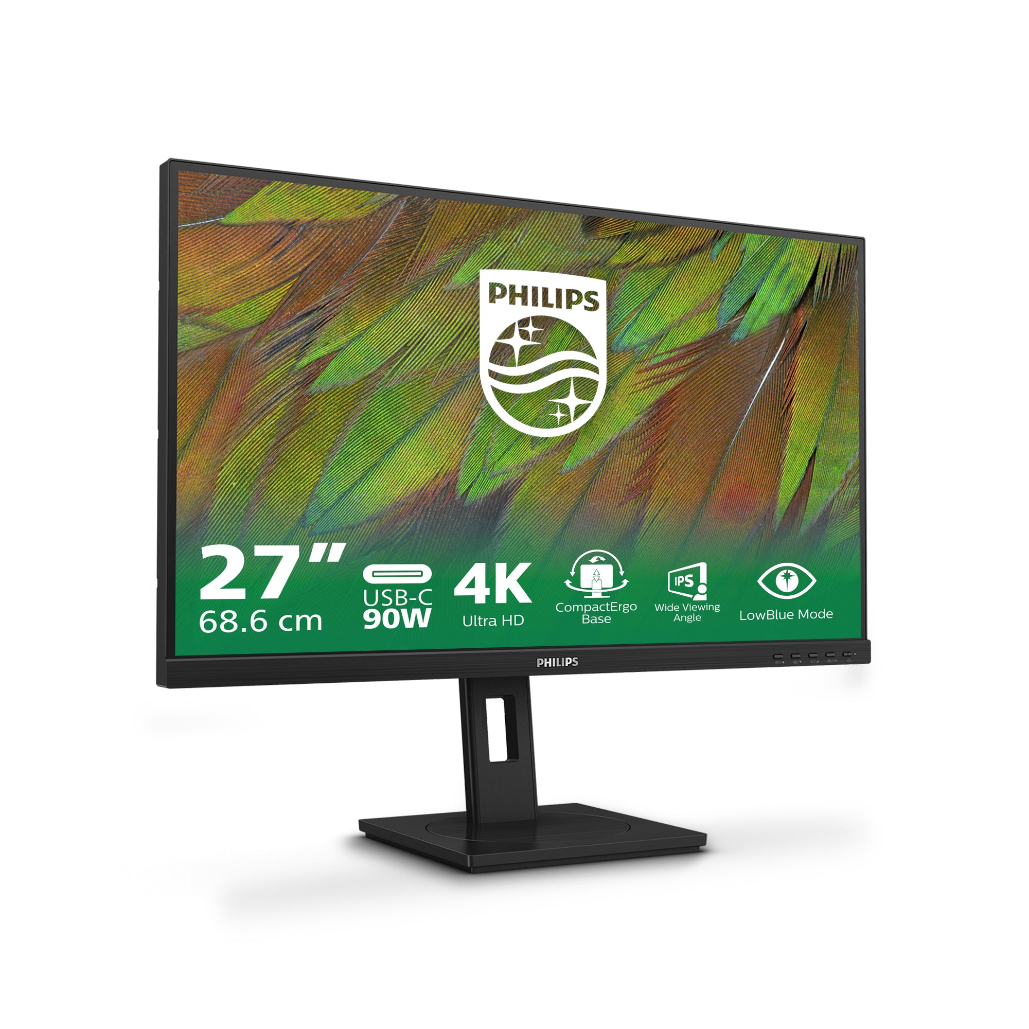 Philips 27" 4K UHD LED Business Monitor, 16:9, 4ms, 1000:1-Contrast - 27B1U3900