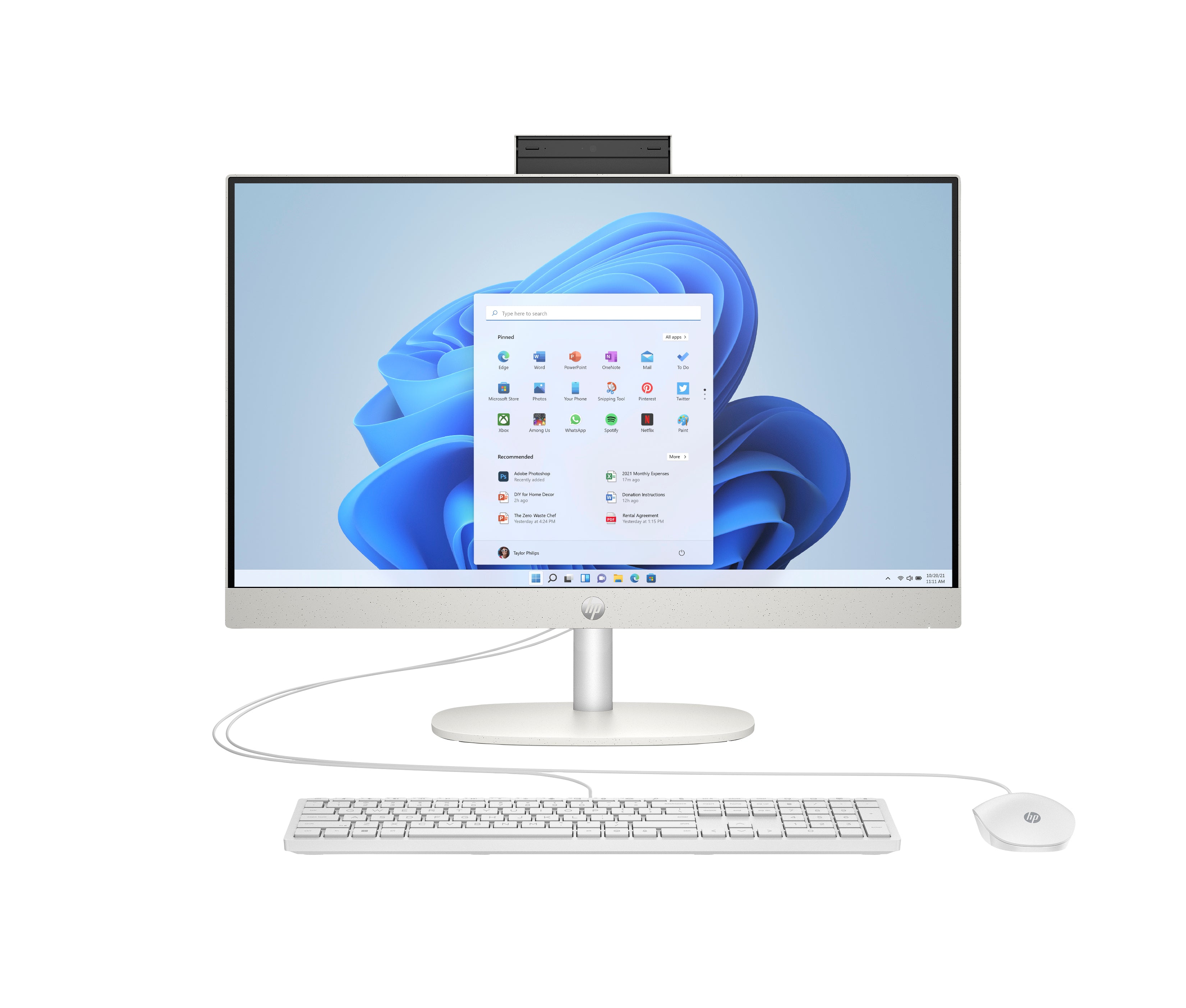 HP 24-cr0210 23.8" FHD All-in-One PC, AMD Athlon Silver 7120U, 8GB RAM, 256GB SSD, Win11H - B88E0AA#ABA (Certified Refurbished)