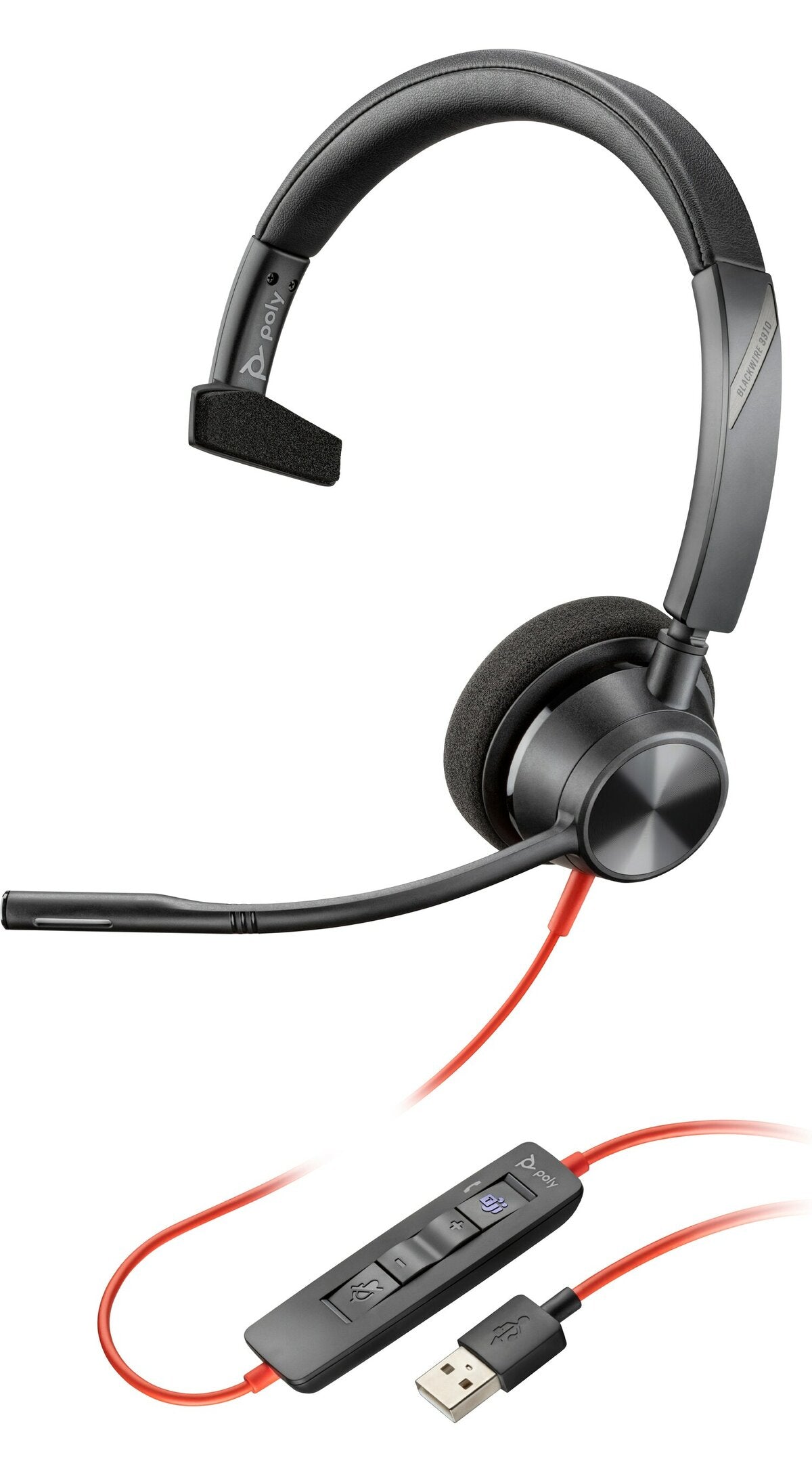 HP Poly Blackwire 3310 Microsoft Teams Certified USB-A Headset TAA - 8M3T8AA#ABA