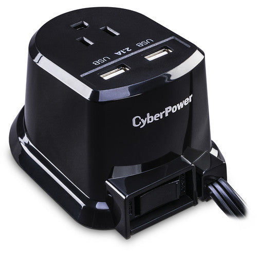CyberPower Professional Dual-USB Power Station, 1 Outlet, 2 USB Ports, 2.1A of Shared Power - CSP105U