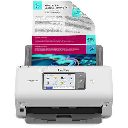Brother ADS-4700W Sheetfed Professional Desktop Scanner, Duplex Scanning, WiFi, Ethernet, USB - ADS4700W