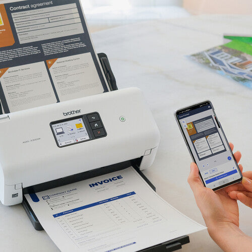 Brother ADS-3300W Cordless Sheetfed Desktop Scanner, Duplex Scanning, WiFi, Ethernet, USB - ADS3300W
