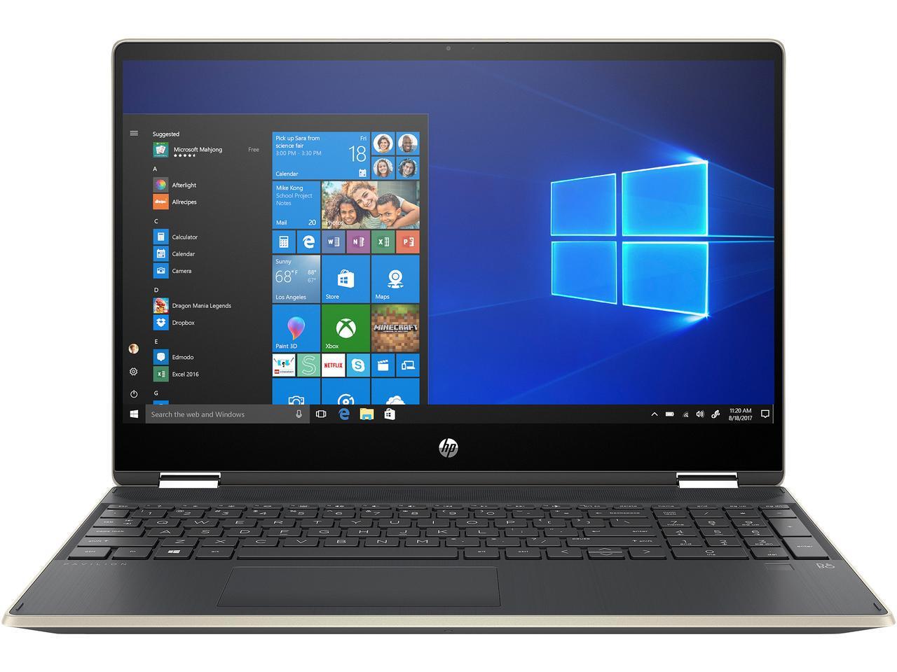 HP Pavilion x360 15-dq0078nr 15.6" FHD (Touchscreen) Convertible Notebook, Intel Core i5-8265U, 1.60GHz, 8GB RAM, 256GB SSD, Windows 10 Home 64-Bit- 6BM95UA#ABA