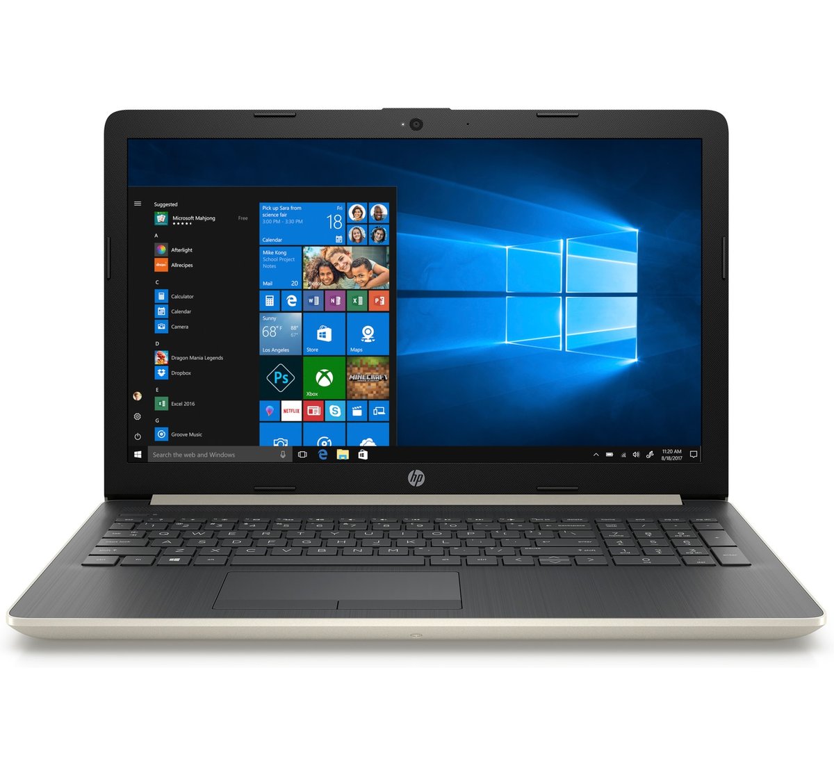 HP 15-db0074nr 15.6" HD (Non-Touch) Notebook, AMD A9-9425, 3.10GHz, 4GB RAM, 1TB SATA, Windows 10 Home 64 Bit, Pale Gold & Ash Silver - 3VN25UA#ABA