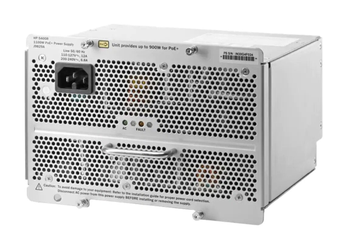 HPE Aruba 5400R 1100W PoE+ zl2 Power Supply, Plug-in Module - J9829A#ABA