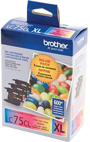 Brother Genuine High Yield 3-Pack Color Ink Cartridges, 600 Pages/Cartridge - LC753PKS