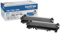 Brother Genuine High-Yield Black Toner Cartridge (Twin Pack), 3000 Pages/Cartridge - TN-760-2PK