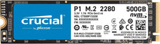 Crucial P1 M.2 Internal 500GB Solid State Drive, 3D NAND NVMe PCIe SSD - CT500P1SSD8