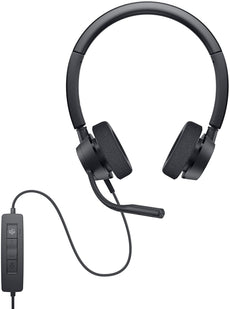 Dell Pro Stereo Headset - WH3022, Wired, USB, Adjustable Headband, Black - DELL-WH3022