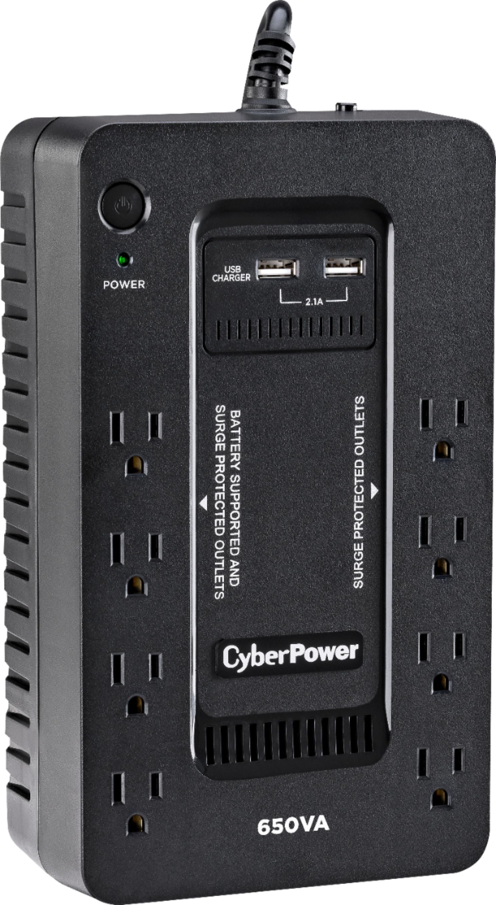 CyberPower 8-Outlet 650VA Uninterruptible Power Supply, PC Battery Back-Up System - SX650U (Certified Refurbished)