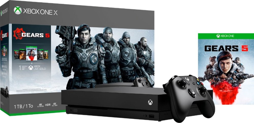 Microsoft Xbox One X Gears 5 Bundle, 1TB HDD, 8GB Flash Memory, Wireless Gaming Console - CYV-00321