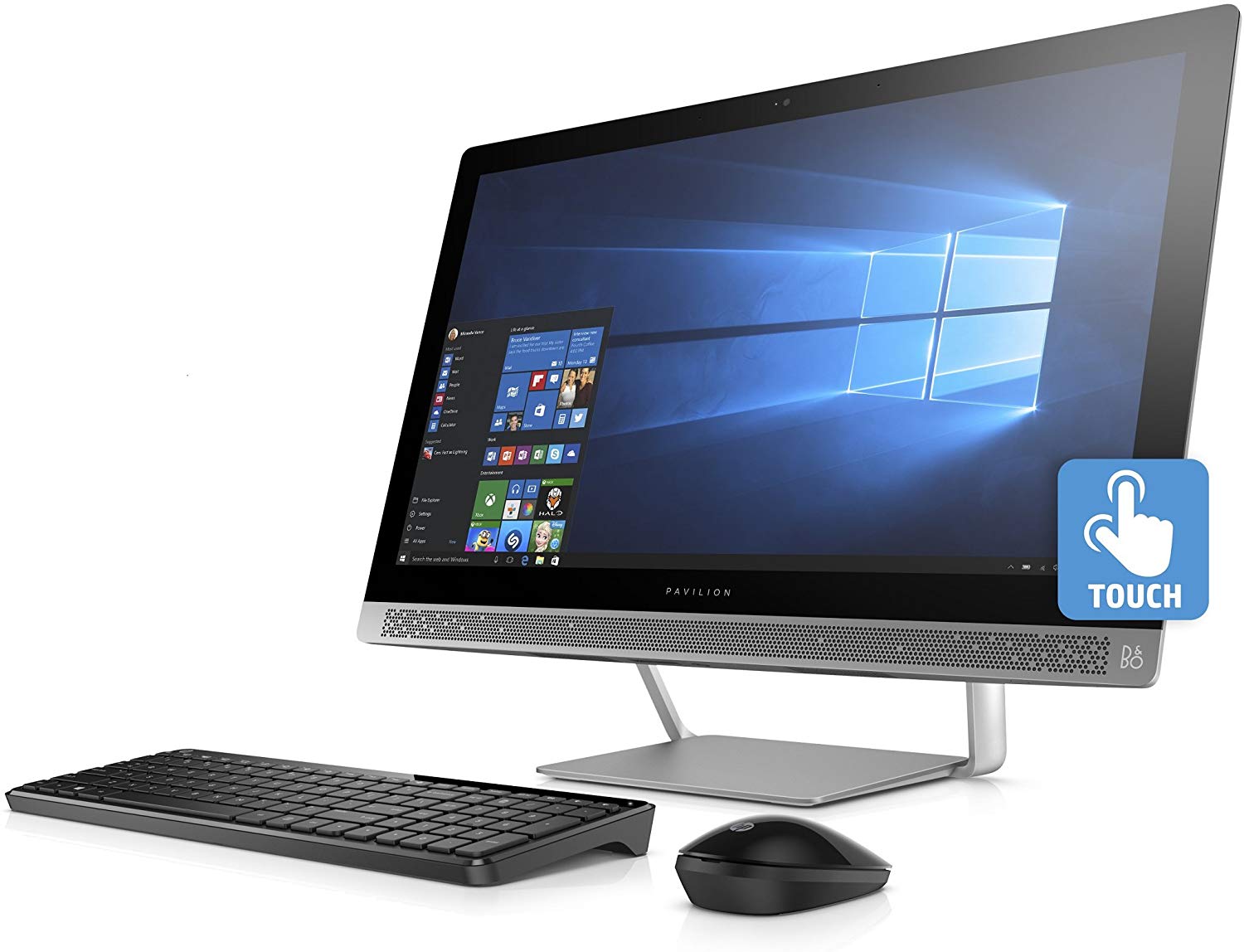 HP Pavilion 24-b010z 23.8" FHD (Touchscreen) All-in-One Computer, AMD A9-9410, 2.90GHz, 12GB RAM, 1TB HDD, Windows 10 Home 64-Bit - V9A85AA#ABA (Certified Refurbished)