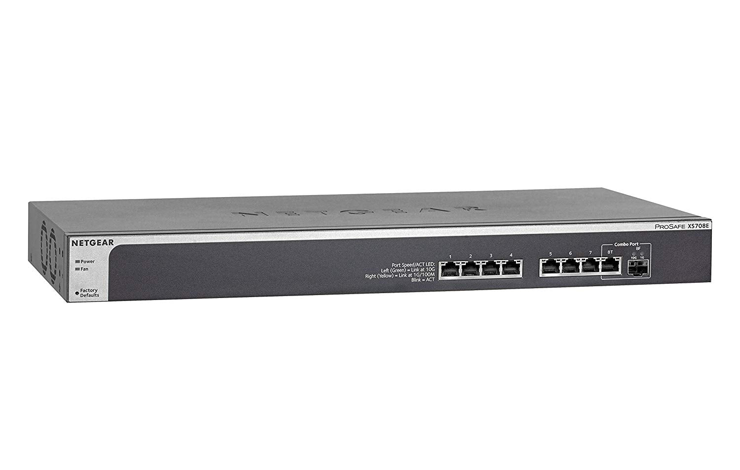 Netgear ProSafe Plus 8-Port 10-Gigabit Web Managed Switch, 8 x 10GE Copper Ports + 1 Combo 10GE SFP XS708E-200NES