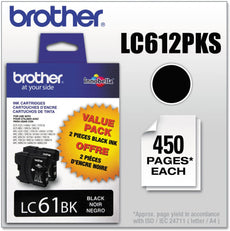 Brother Innobella Standard-Yield 2-Pack Black Ink Cartridges, 450 Pages - LC612PKS
