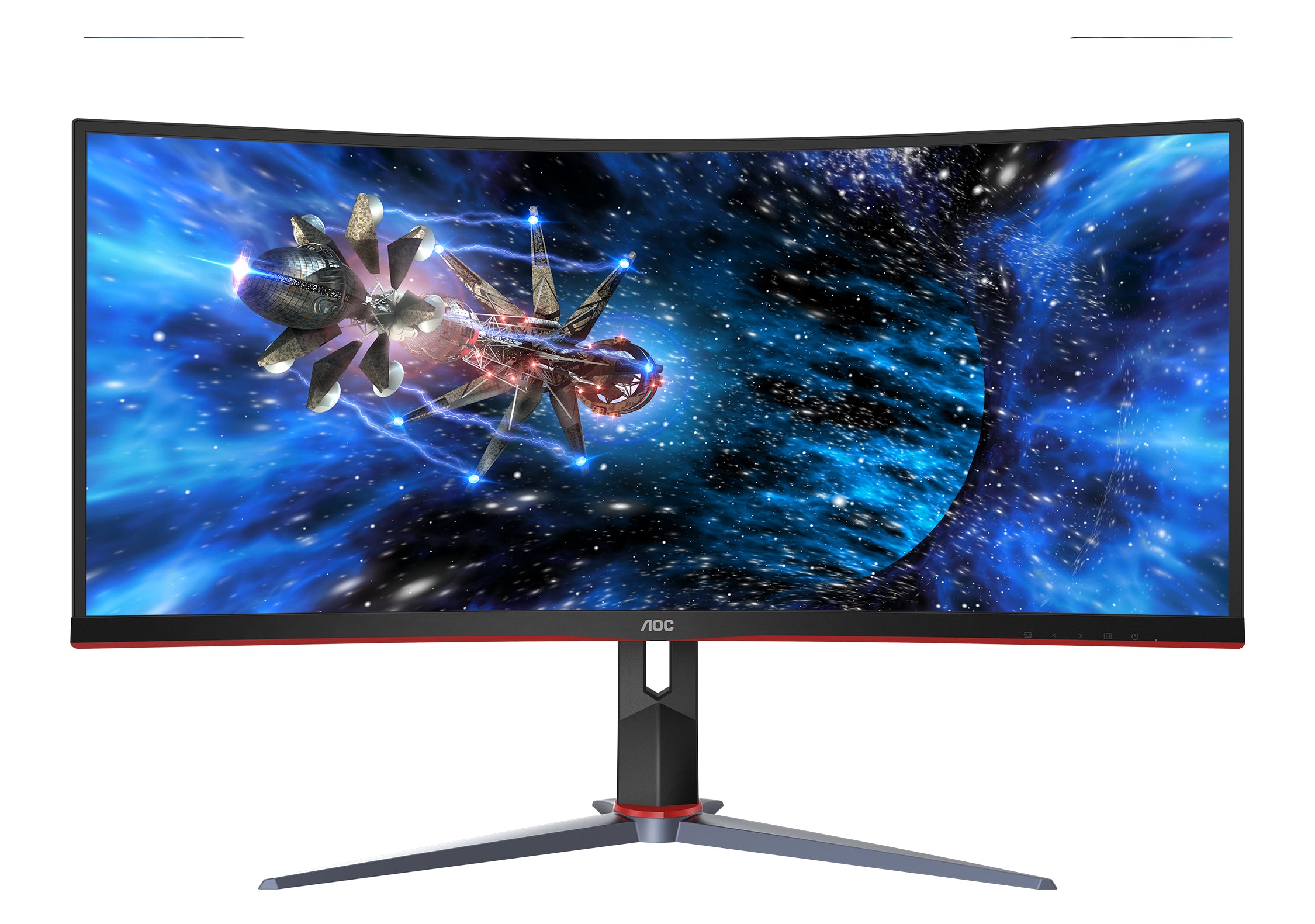 AOC CU34G2X 34" UltraWide QHD Curved Gaming Monitor, 1ms, 21:9, 80M:1-Contrast - CU34G2X-B (Certified Refurbished)