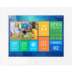 Aluratek 8" IPS LCD Digital Photo Frame, Touchscreen, 8GB Built-in Memory, White-  AWDMPF8BB