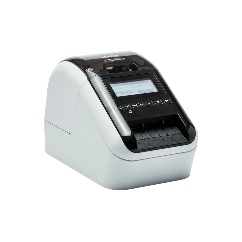 Brother Professional Ultra Flexible Label Printer, Black/Red Labels, 110 LPM, LCD - QL-820NWB