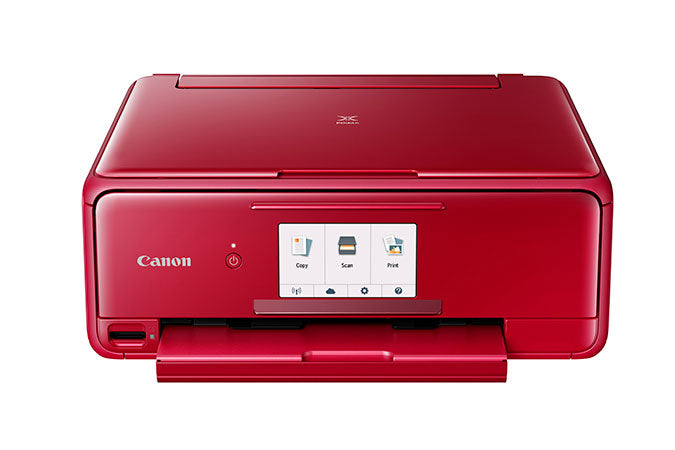Canon PIXMA TS8120 Wireless Inkjet All-In-One Printer, Color Printer, Bluetooth, USB & Wi-Fi Connectivity, Red - 2230C042