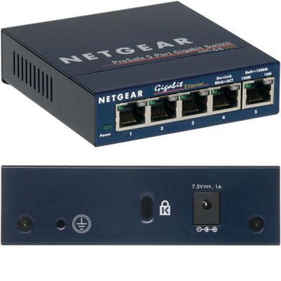 NETGEAR GS105NA 5-Port Gigabit Ethernet Unmanaged Switch; Desktop, ProSAFE  Limited Lifetime Protection - Micro Center