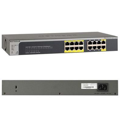 Netgear ProSAFE 16-port Gigabit Managed PoE Ethernet Switch, 8 x RJ-45 + 8 x PoE Ports, Desktop/Rack-mountable - GS516TP-100NAS