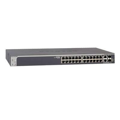 Netgear S3300-28X 28-Port Stackable Smart Switch, 24 x RJ-45 Ports, 4 x 10G  Ports, 2 SFP+ Ports, Rack-mountable - GS728TX-100NES