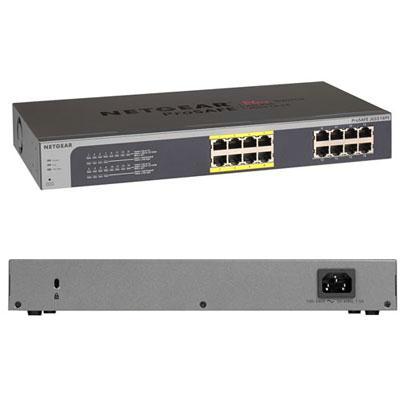 Netgear Prosafe Plus 16-Port Gigabit Ethernet Web Managed PoE Switch, 8 RJ-45+8 PoE Ports - JGS516PE-100NAS