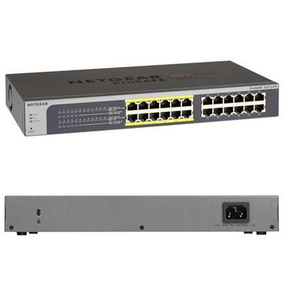 Netgear Prosafe Plus 24-Port Smart Managed Gigabit PoE Switch, 12 x RJ-45 Ports, 12 x PoE Ports JGS524PE-100NAS
