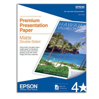 Epson Premium 50 Sheet Double Sided Presentation Paper, Matte Photo Paper - S041568