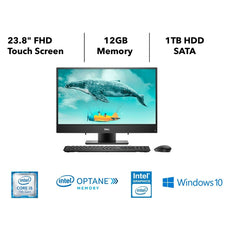 Dell Inspiron 24-3477 All In One Touchscreen Desktop PC 23.8" IPS FHD, Intel Core:i5, 2.50GHz, 12GB RAM, 1TB SATA+ 16GB Optane, Windows 10 Home-64 Bit- DIM287584SA
