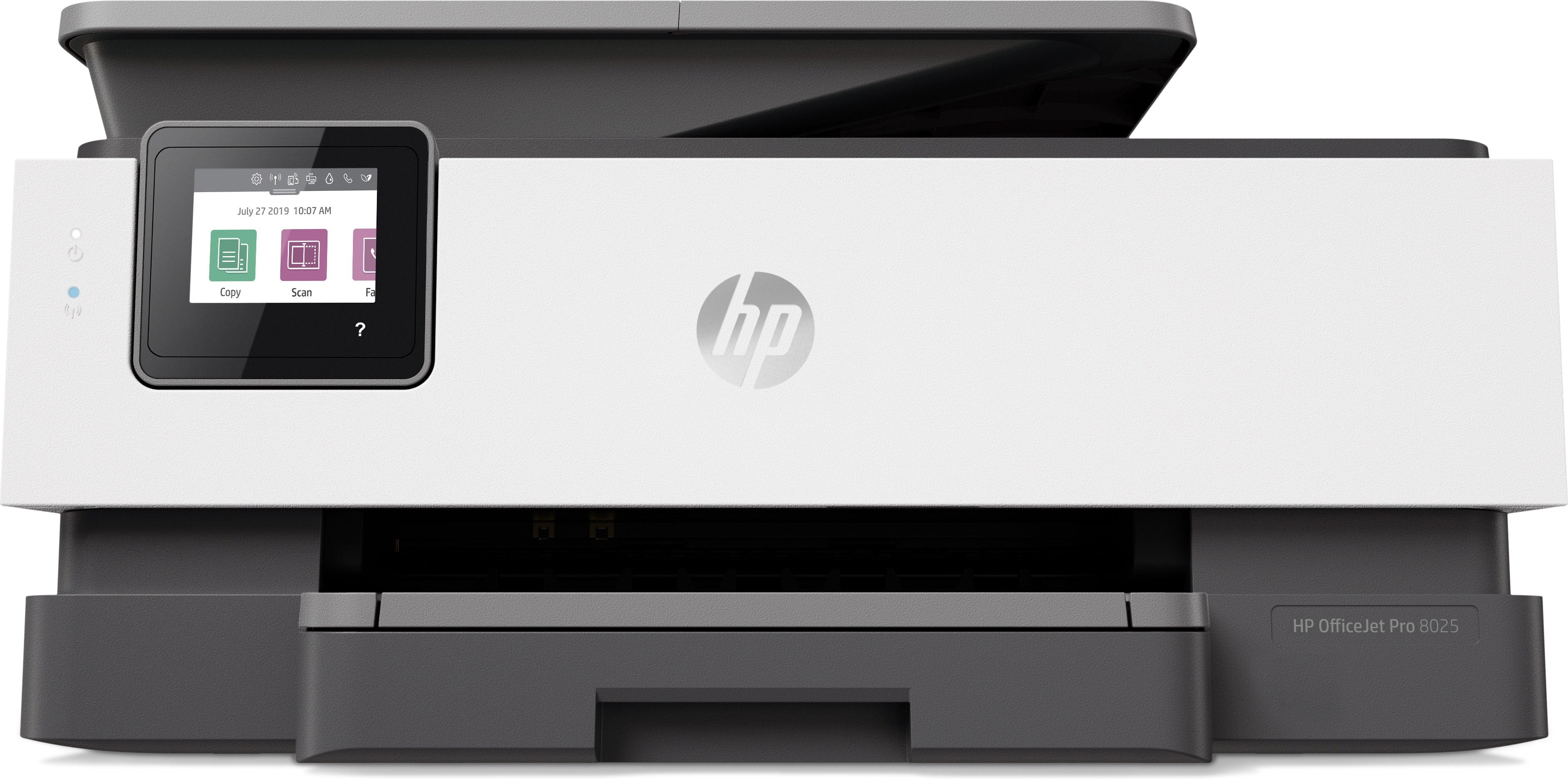 HP OfficeJet Pro 8025 All-in-One Color Inkjet Printer, 20 ppm Black, 10 ppm Color, 4800 x 1200 dpi, 256 MB Memory, WiFi, Ethernet, Duplex Printing - 1KR57A#B1H