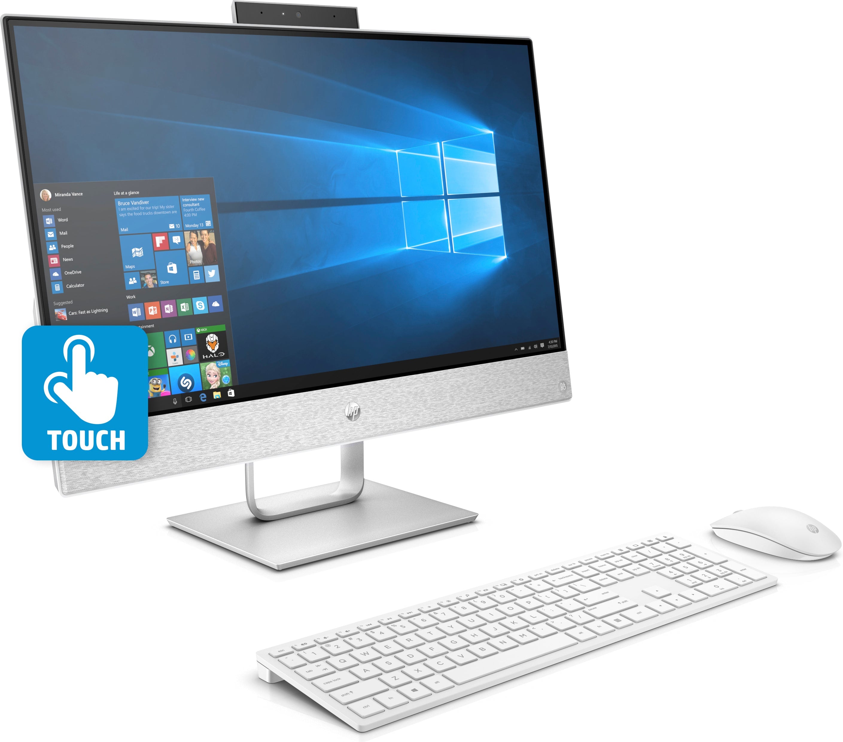 HP Pavilion 24-x026 23.8" Touch All-in-One PC, AMD A12-9730P, 2.80GHz, 8GB RAM, 1TB HDD, Win 10 Home- 2HJ52AA#ABA (Certified Refurbished)
