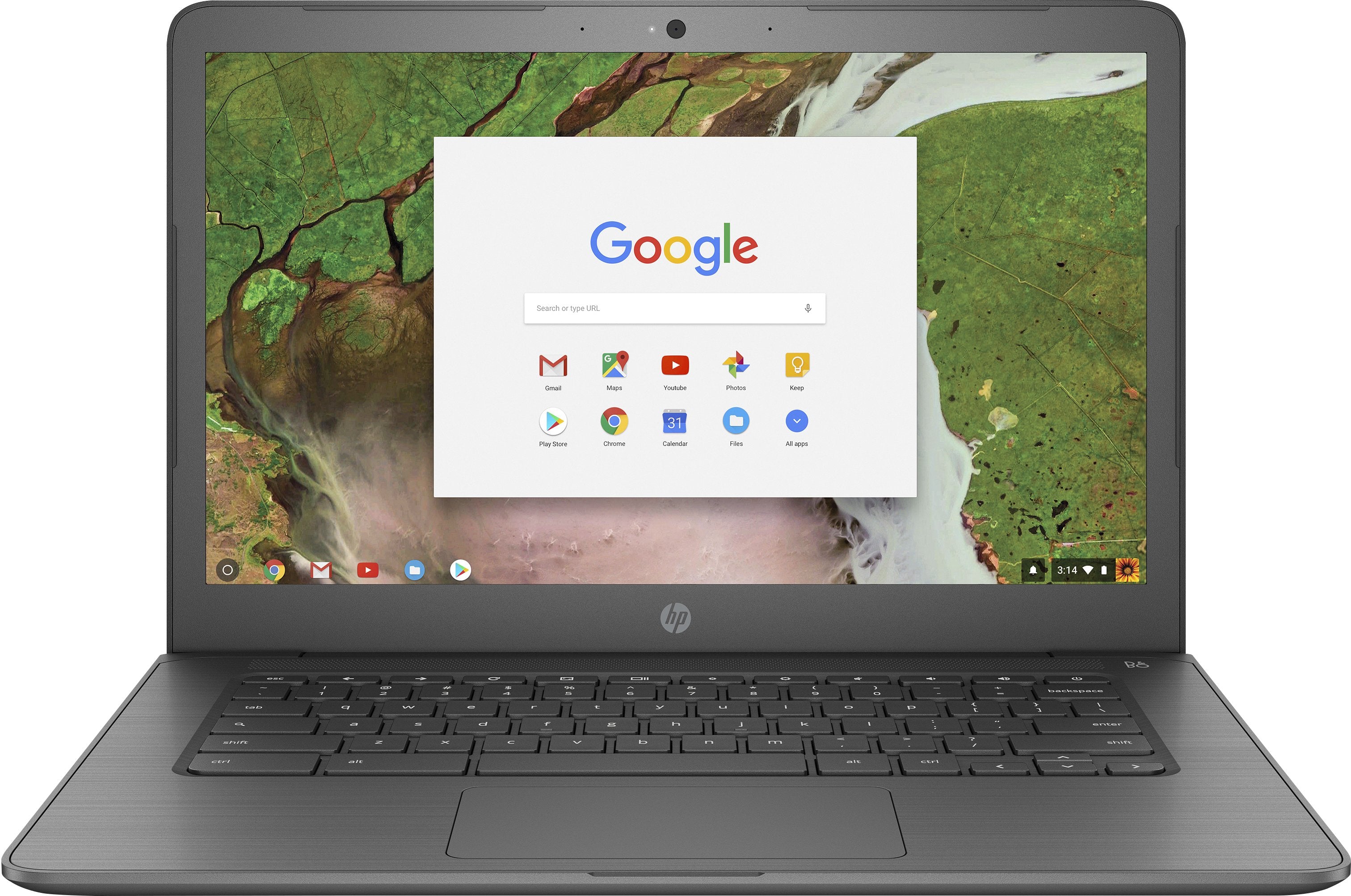 HP 14-ca061dx 14" HD Chromebook, Intel Celeron N3350, 1.10GHz, 4GB RAM, 32GB eMMC, Chrome OS - 3JQ73UA#ABA