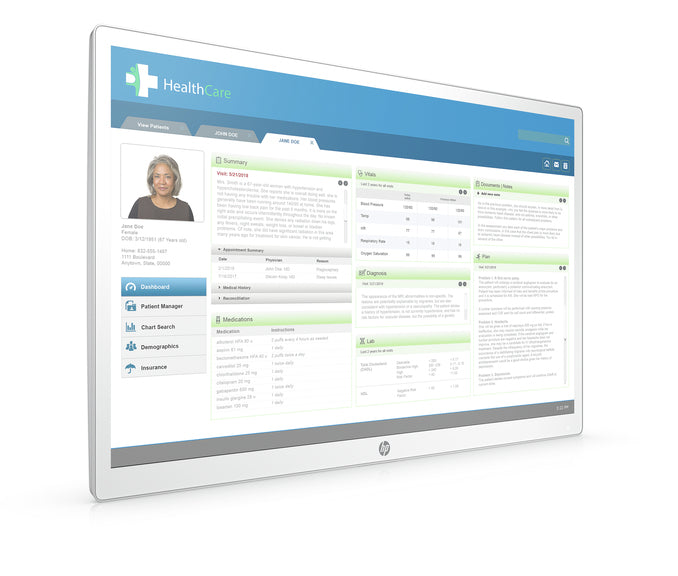 HP HC271p 27" QHD Healthcare Edition Monitor, LED Display, 16:9, 1K:1-Contrast, 12ms-Response, 60Hz, Integrated Privacy Filter, Head-only/No-stand, White - 3ME71A8#ABA