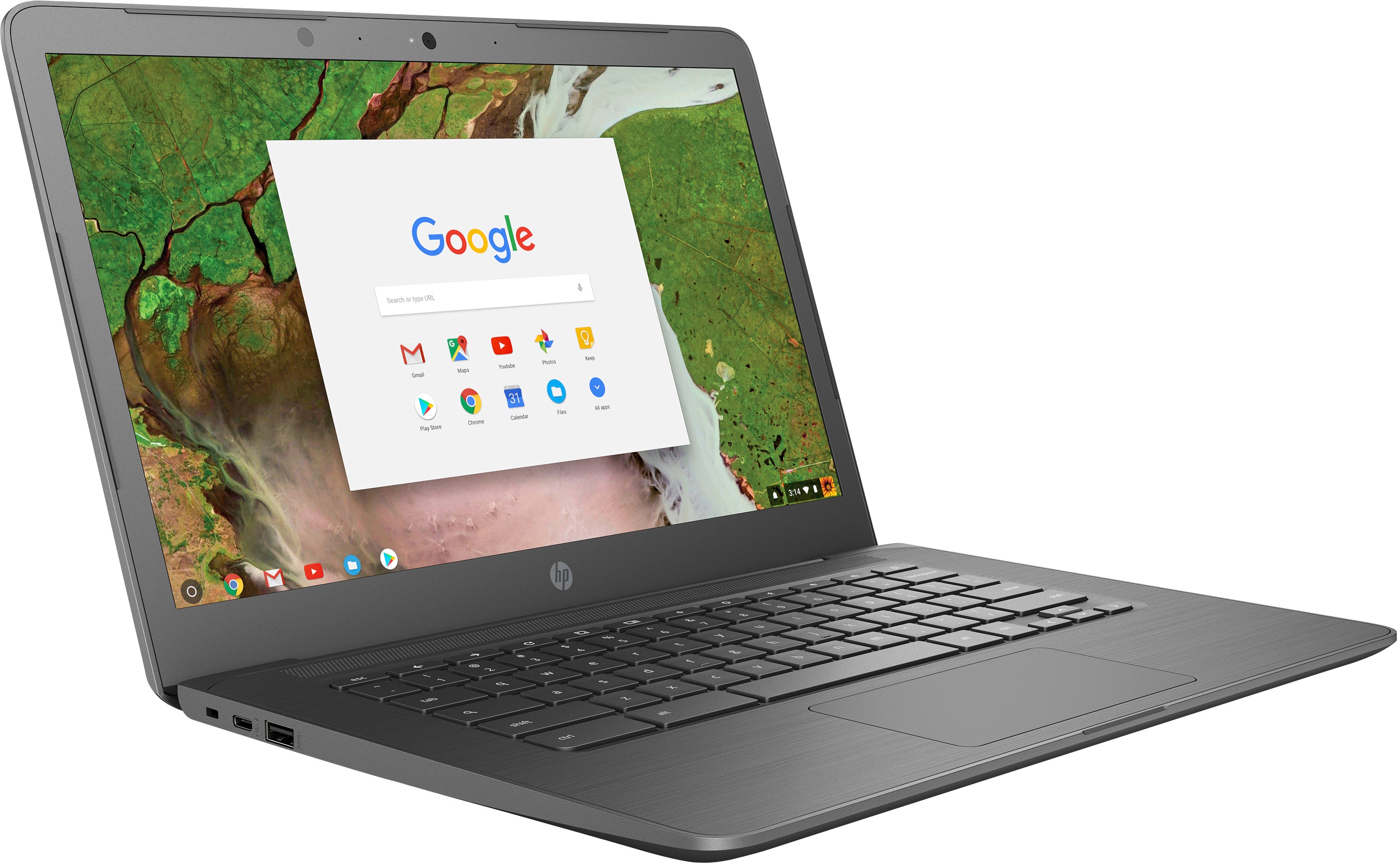 HP 14-G5 14" HD (Touchscreen) Chromebook, Intel Celeron N3350, 1.10GHz, 4GB RAM, 16GB eMMC, Chrome OS - 3PD95UT#ABA