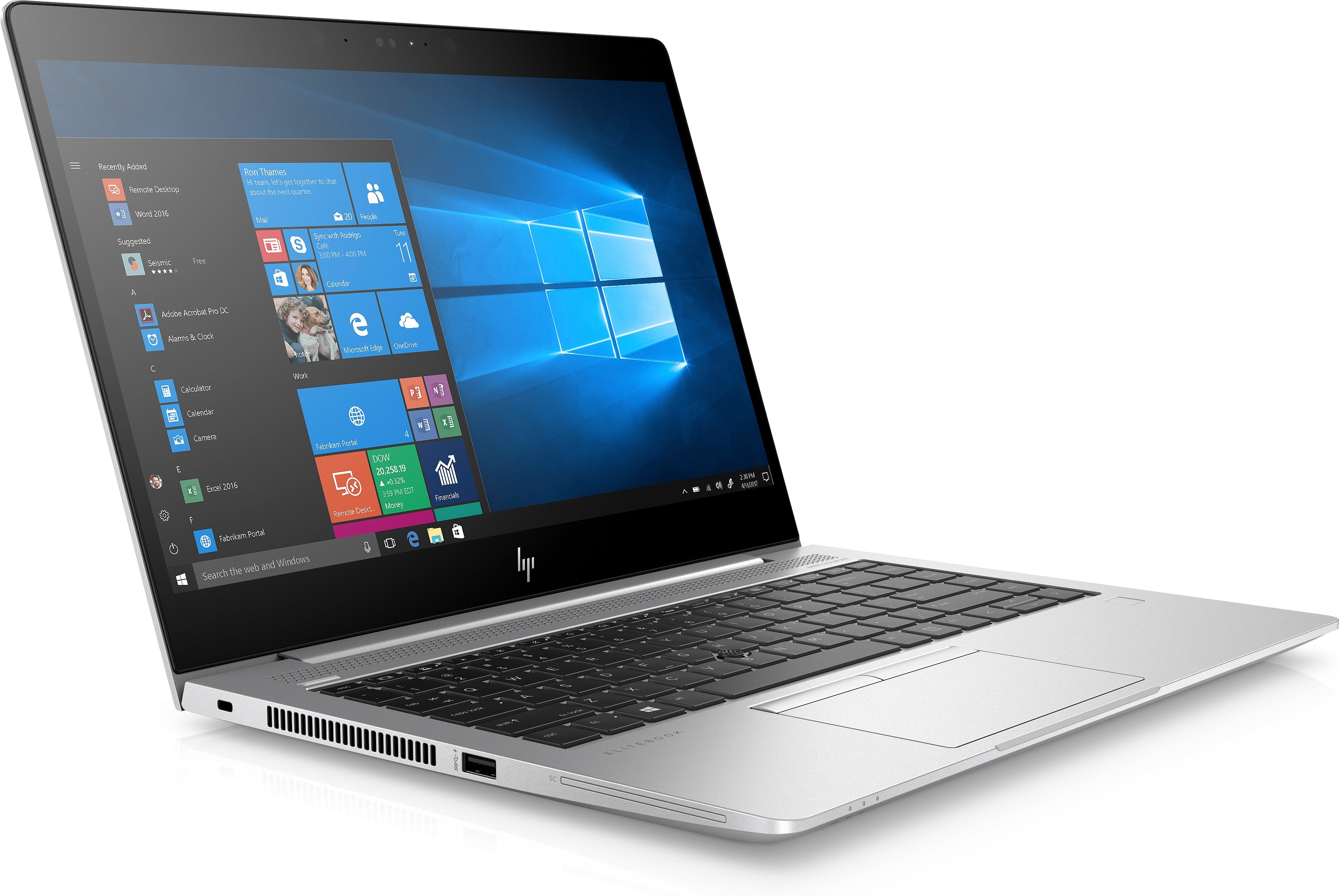 HP EliteBook 745-G5 14" FHD (Non-Touch) Notebook PC, AMD Ryzen 3-2300U, 2.0GHz, 8GB RAM, 256GB SSD, Windows 10Pro 64-Bit - 5RE66UP#ABA