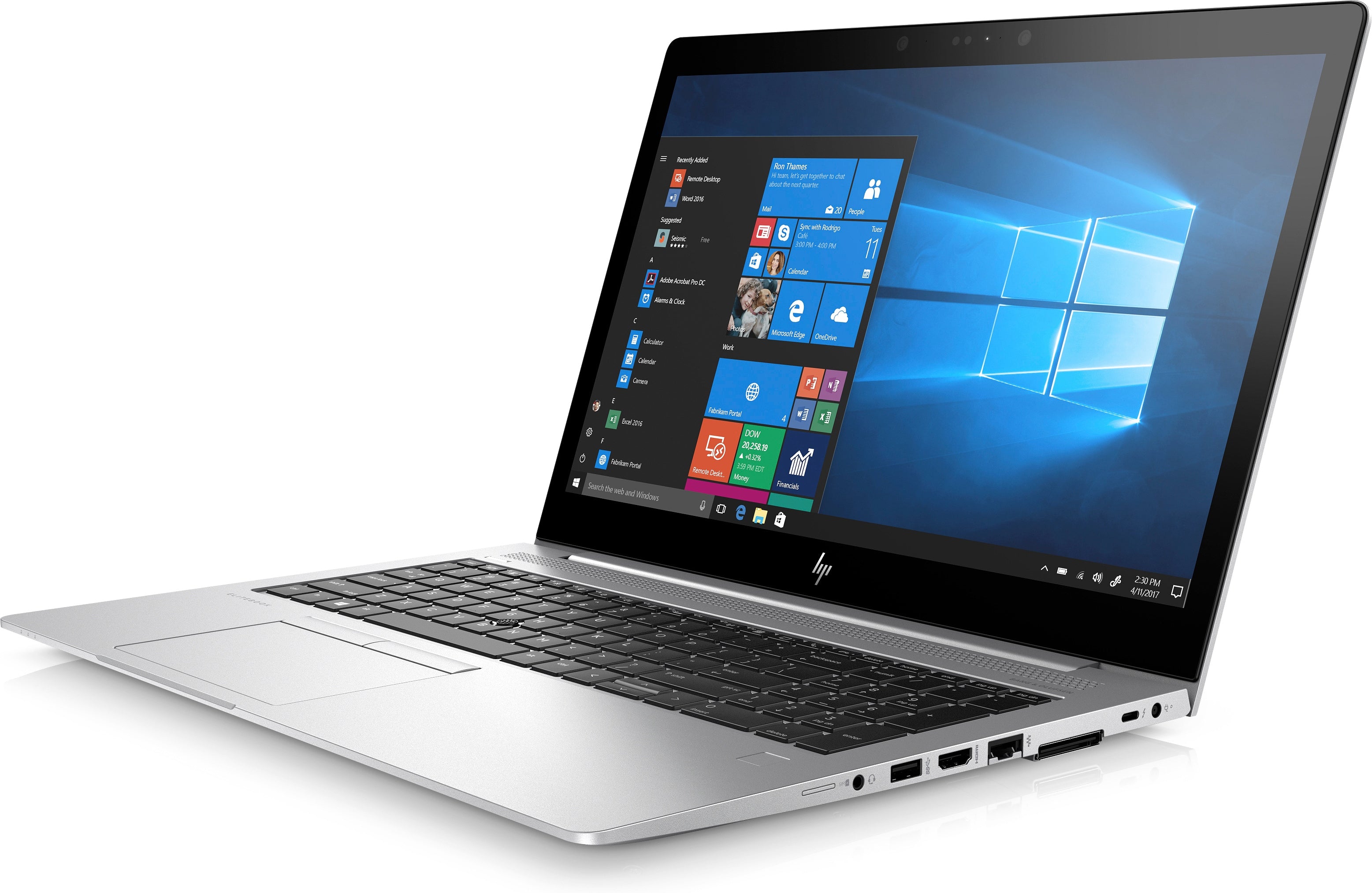 HP EliteBook 755-G5 15.6" FHD (Touchscreen) Business Notebook, AMD Ryzen 7-2700U, 2.20GHz, 8GB RAM, 256GB SSD, Windows 10 Pro 64-Bit - 4TN71UT#ABA