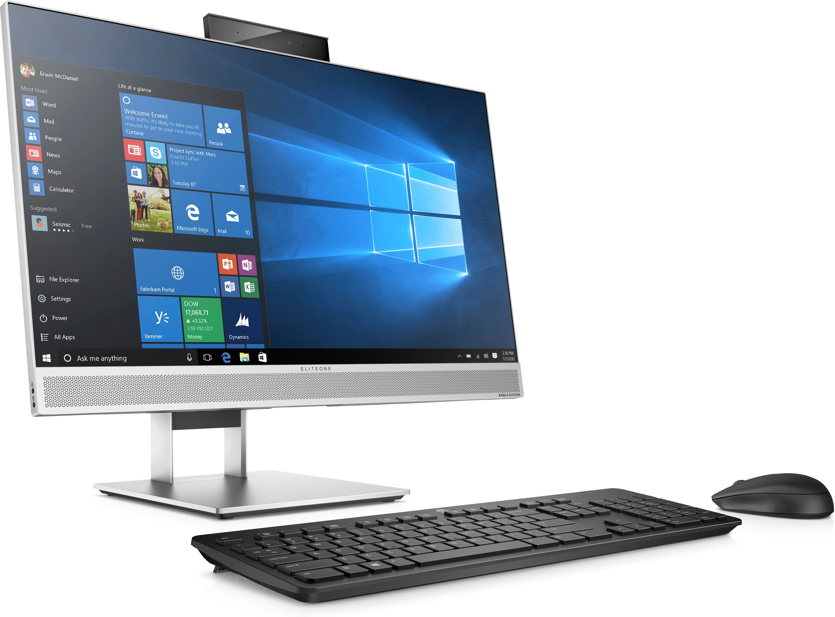 HP EliteOne 800 G4 23.8" FHD All-in-One PC, Intel Core i5-8500, 3.00GHz, 8GB RAM, 256GB SSD, Windows 10 Pro-3XN66U8#ABA
