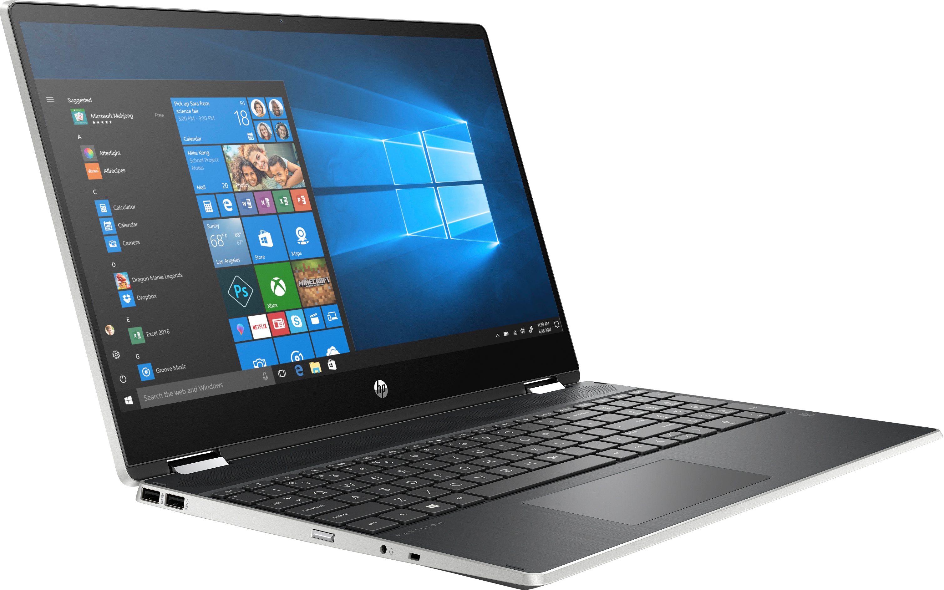 HP Pavilion x360 15-dq0075nr 15.6" FHD (Touchscreen) Convertible Notebook, Intel Core i3-8145U, 2.10GHz, 8 GB RAM, 1TB HDD, Windows 10 Home 64-Bit - 6BM92UA#ABA