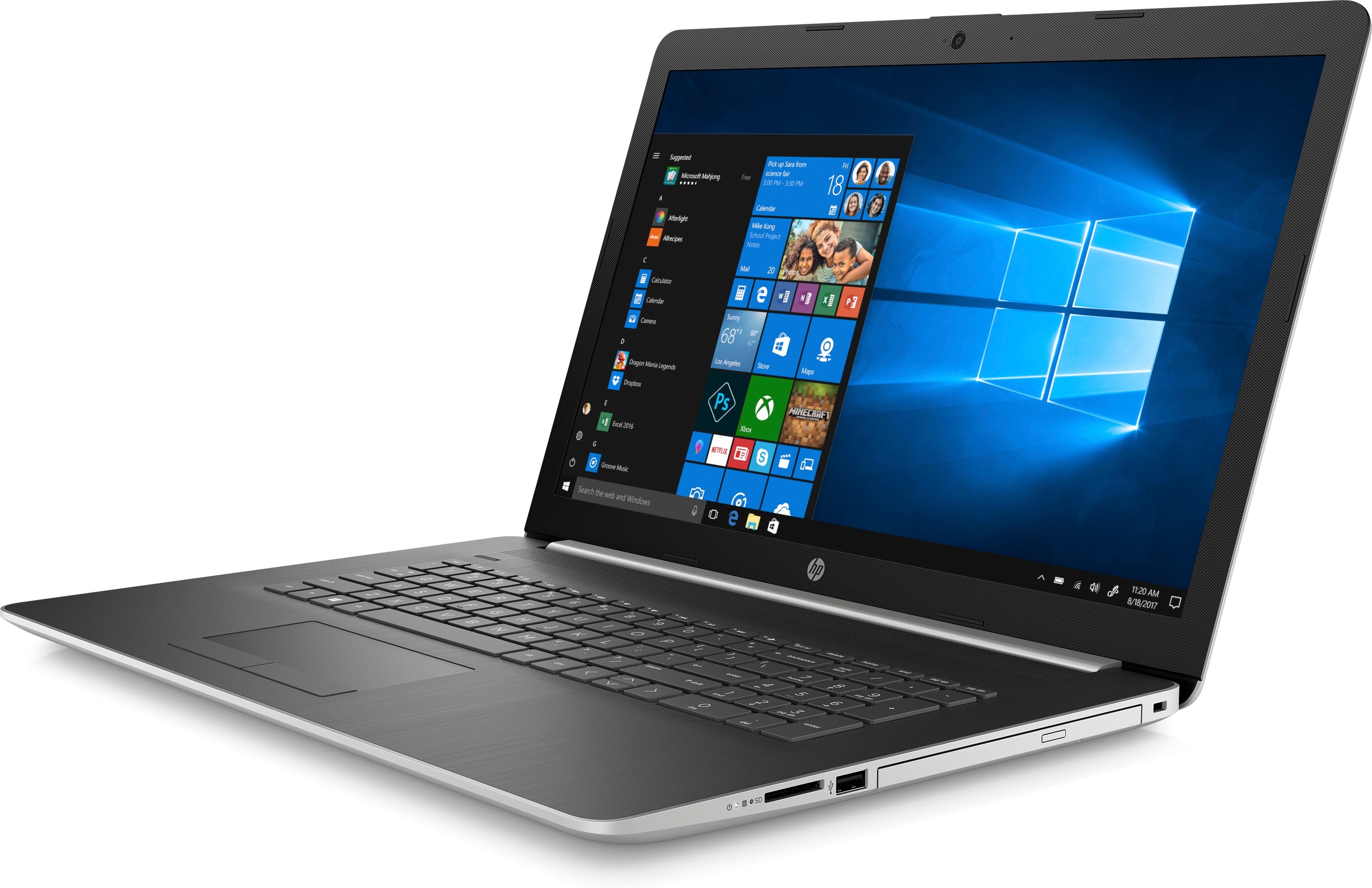 HP 17-by1061st 17.3" HD+ (Non-Touch) Notebook, Intel Core i3-8145U, 2.10GHz, 8GB RAM, 1TB HDD, Windows 10 Home 64-Bit- 6GS68UA#ABA (Certified Refurbished)