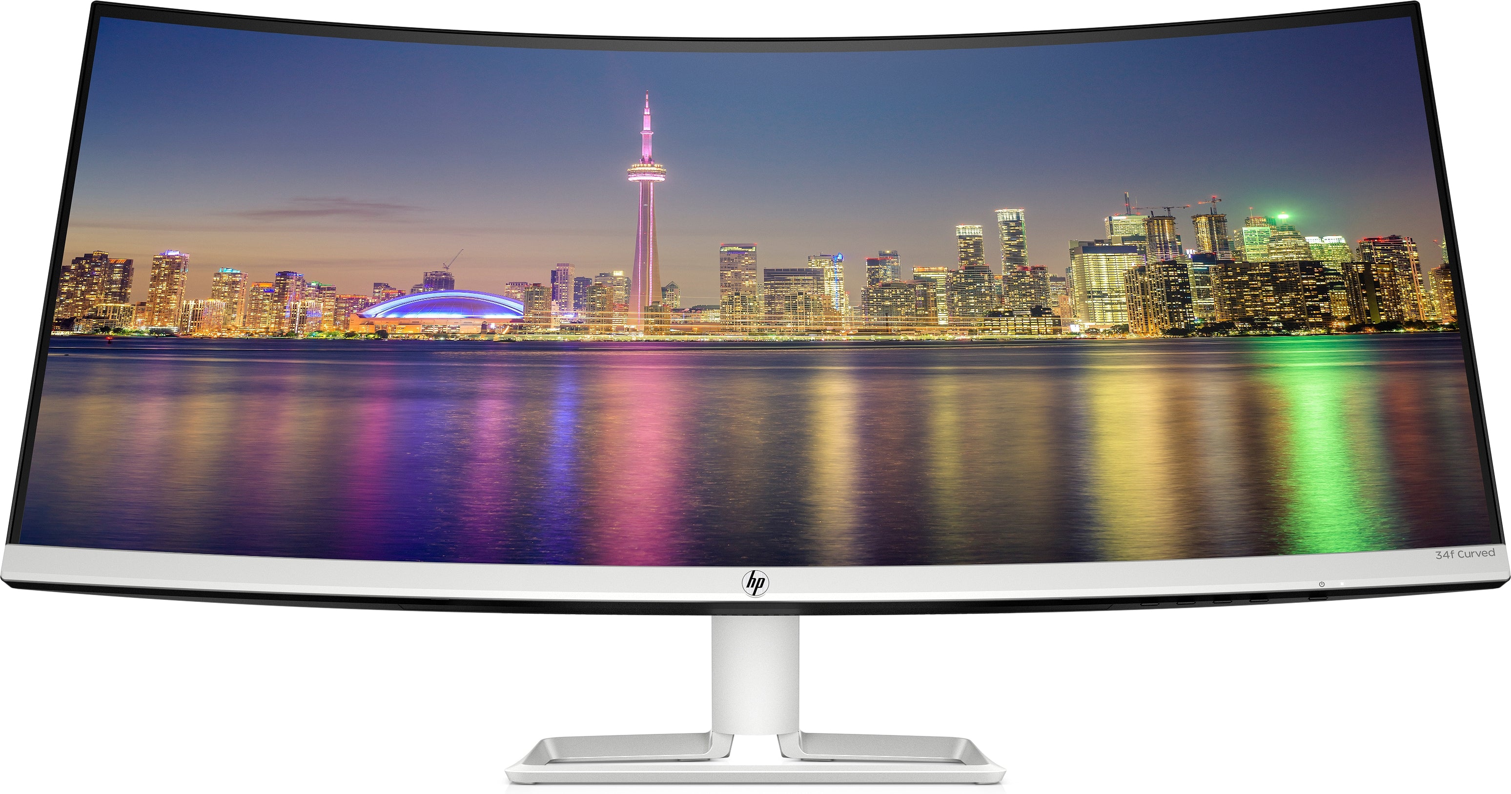 HP 34f 34" Ultra WQHD Curved LED LCD Monitor, 5 ms, 21:9, 10M:1-Contrast - 6JM50AA#ABA