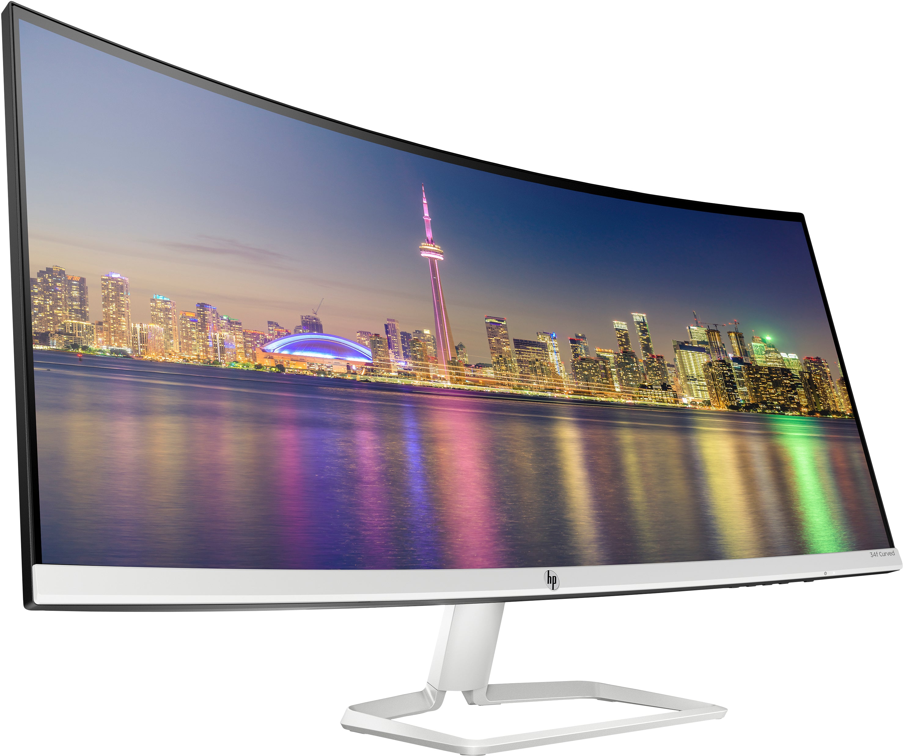 HP 34f 34" Ultra WQHD Curved LED LCD Monitor, 5 ms, 21:9, 10M:1-Contrast - 6JM50AA#ABA